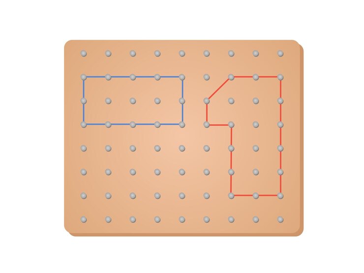 वेक्टर geometry math board nails with rubber