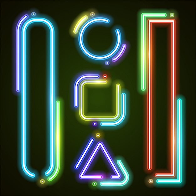 Banner al neon di geometria.