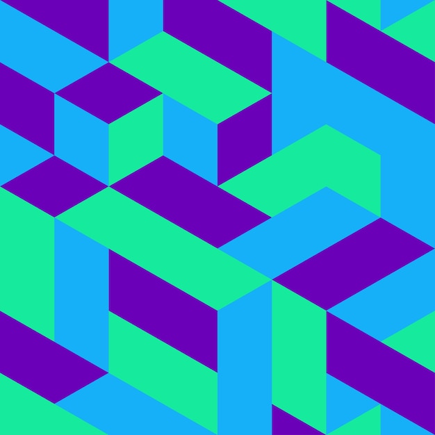 Geometry pattern green blue and purple combine