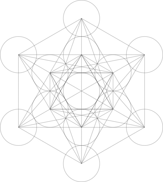 Vettore geometria sacra cubo metatron cercle