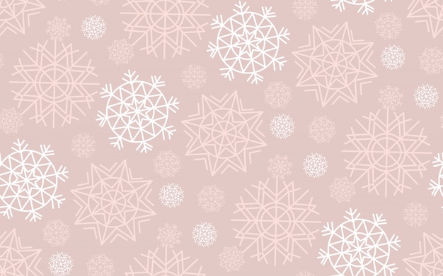 Geometry snowflake, Christmas seamless pattern