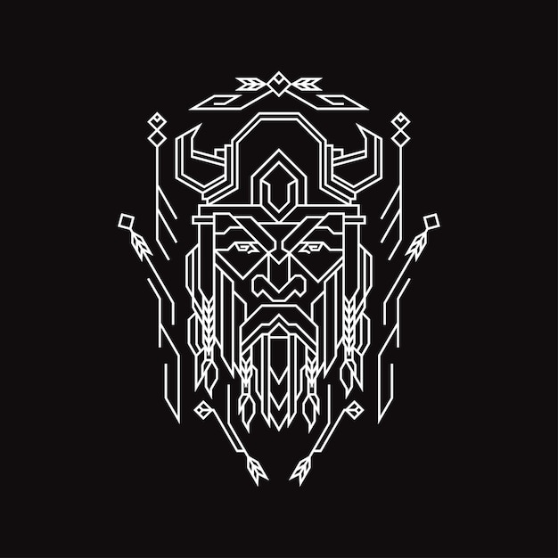 Vector geometry viking head illustration