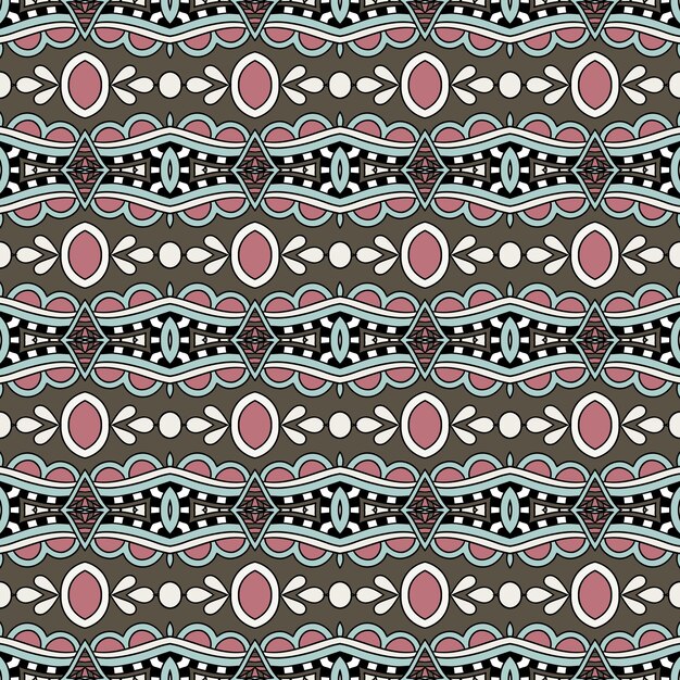 Vector geometry vintage floral seamless pattern