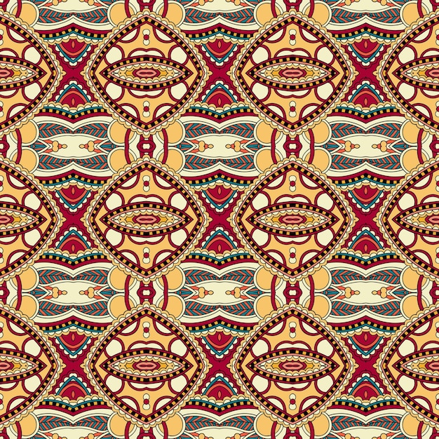 Geometry vintage floral seamless pattern