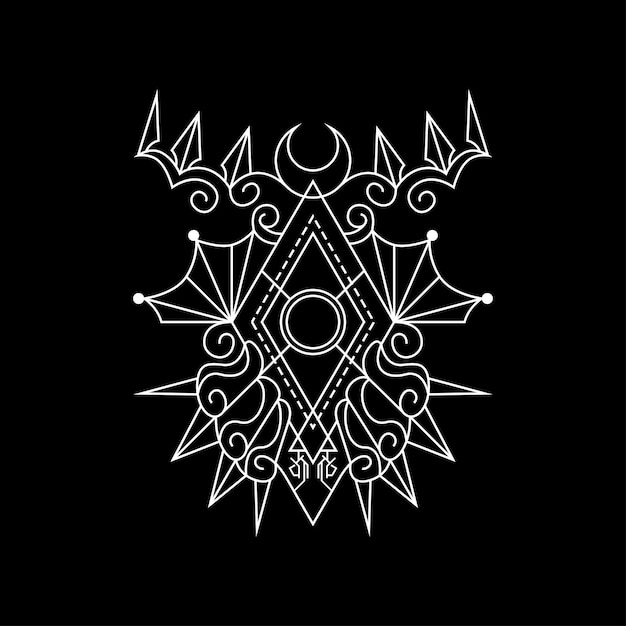 Dark moon geometrica per merchandising, abbigliamento o altro