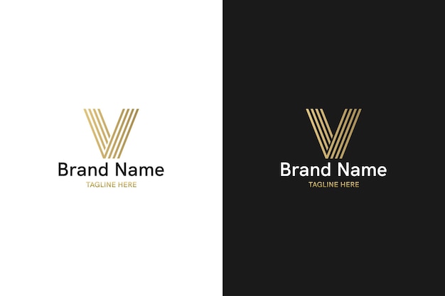 Geomtric monogram style VV logo concept