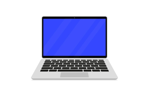 Geopende laptop scherm met toetsenbord. Laptop platte vector pictogram illustratie. Mockup moderne laptop met