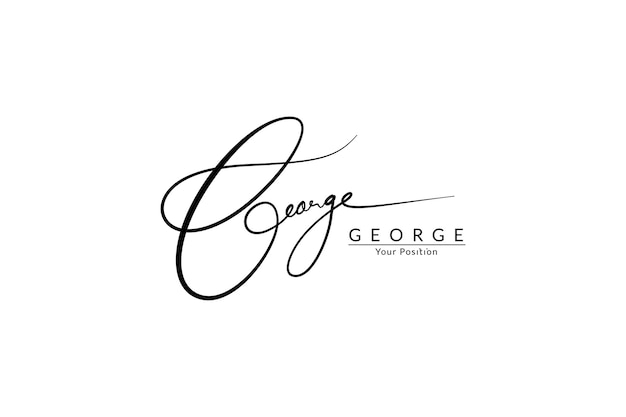 Modello vettoriale del logo del nome della firma di george su sfondo bianco