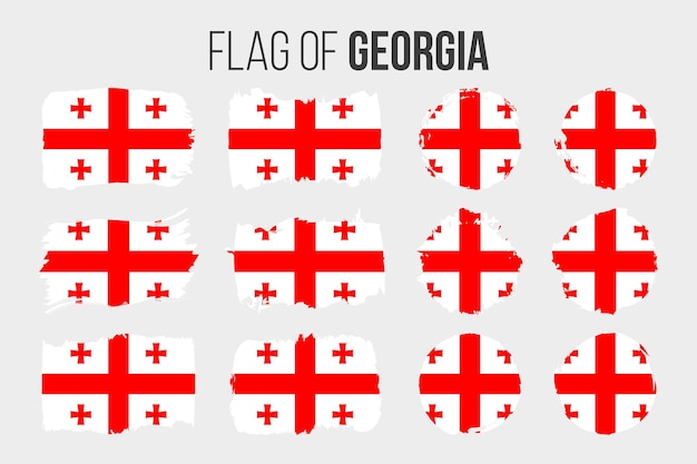 Georgia flag Illustration brush stroke and grunge flags of Georgia isolated on white