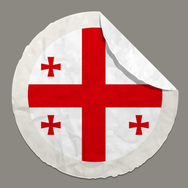 Vector georgia flag symbol on a paper label