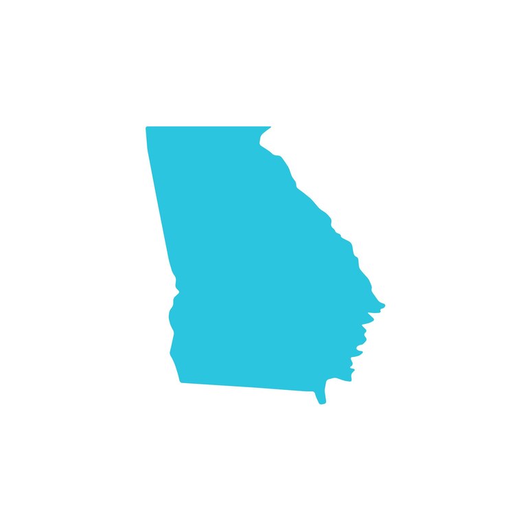 Vector georgia map icon isolated on white background from blue icon set