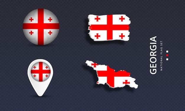 georgia national country wave flag set