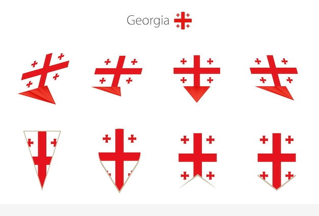 Коллекция национального флага Грузии восемь версий векторных флагов Грузии