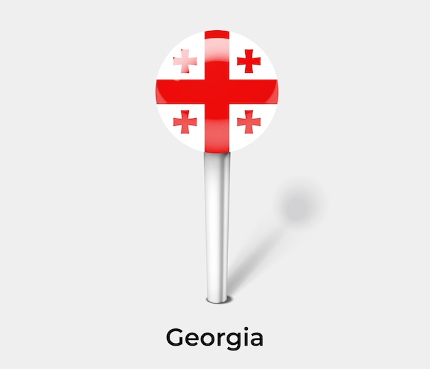 Georgia push pin for map vector illustration