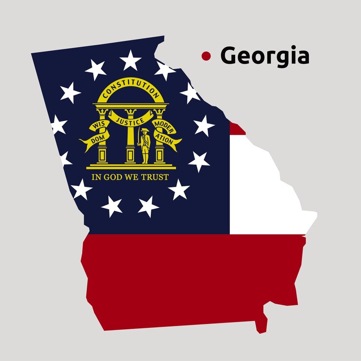 Georgia State Flag Map