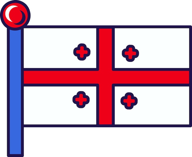 Georgië land natie vlag op vlaggemast vector