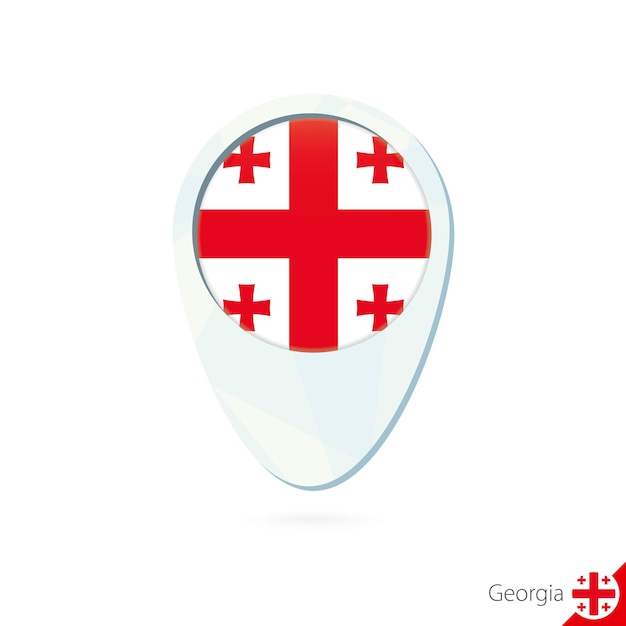 Georgië vlag locatie kaart pin pictogram op witte achtergrond