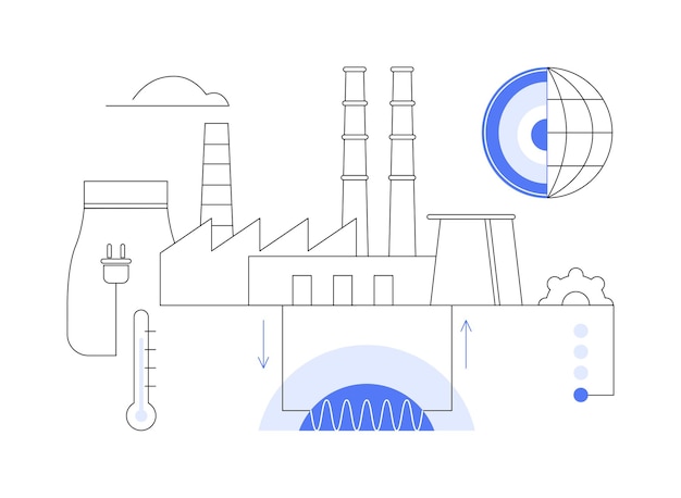 Geothermal energy abstract concept vector illustration