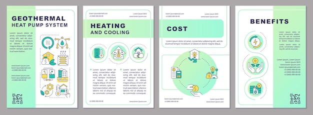 Geothermal heat pump system green brochure template