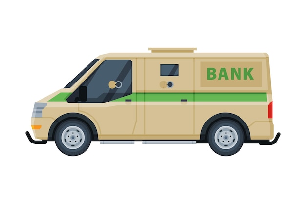 Gepantserde cash van auto khaki voertuig bankgeld en waardevolle spullen transport bankbeveiliging