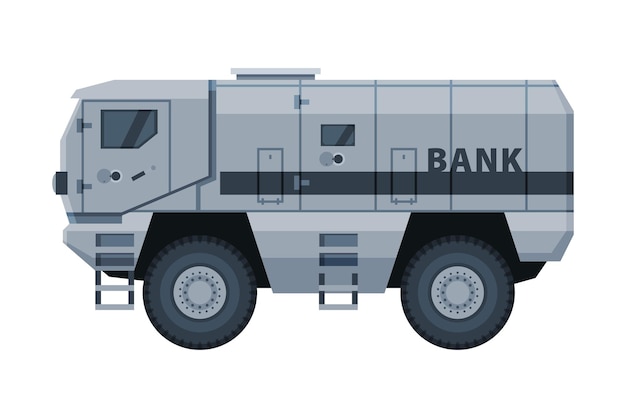 Gepantserde geldbank vrachtwagen bankgeld en kostbaarheden vervoer beveiliging financiële dienst