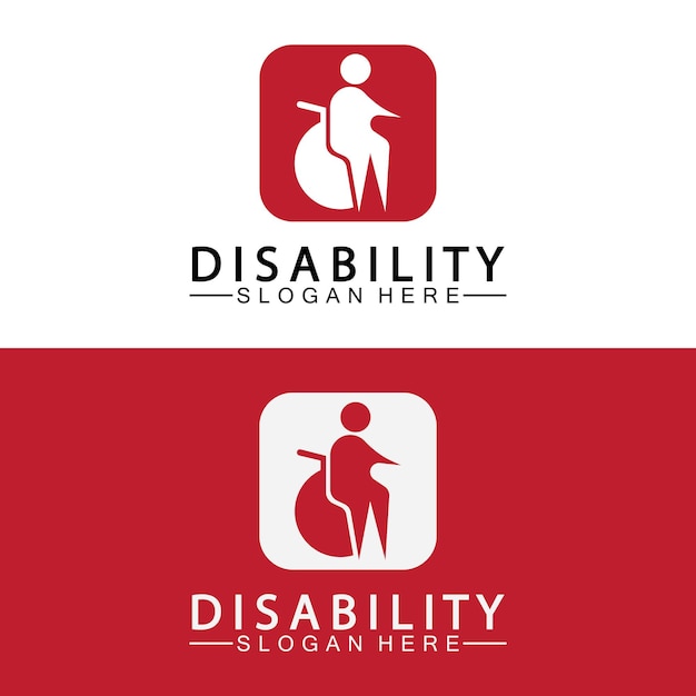 Gepassioneerde mensen met een handicap ondersteunen het logo Illustratie van het logo van de rolstoel