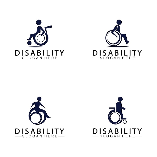Gepassioneerde mensen met een handicap ondersteunen het logo Illustratie van het logo van de rolstoel