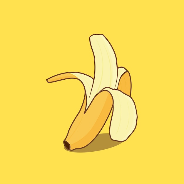 Gepelde banaan pictogram cartoon vector illustratie geïsoleerde object