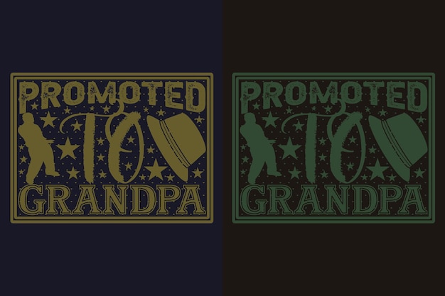 Gepromoveerd naar grootvader Vector typografie Vintage illustratie Print grootvader T-shirt design