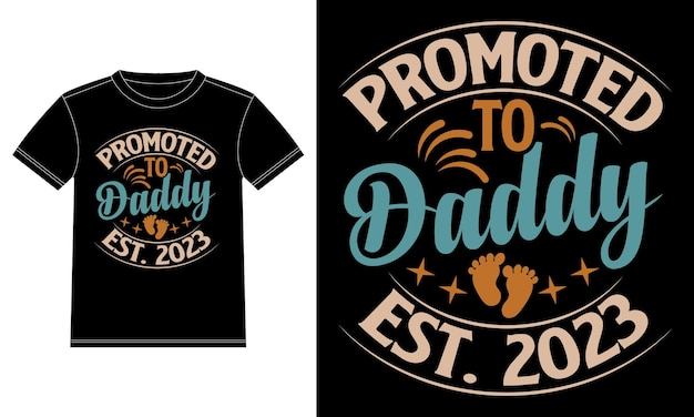 Vector gepromoveerd tot papa, est. 2023 - vaderdag t-shirt - vader t-shirt ontwerpsjabloon, autoruit