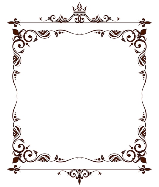 Vector geraldic royal fleur de lys ornate frame