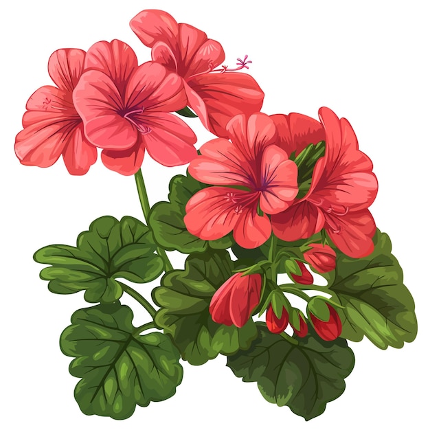Vector geranium flowers