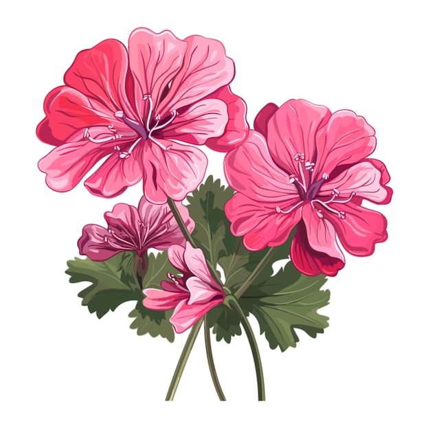 Vector geranium vector on white background