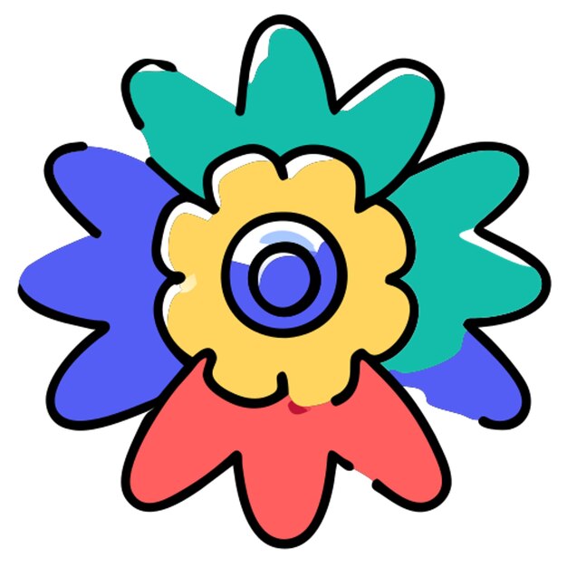 Gerbera icon doodle offset fill