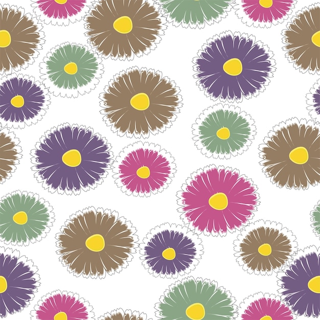 ベクトル ガーベラのシームレスなパターンの花の背景