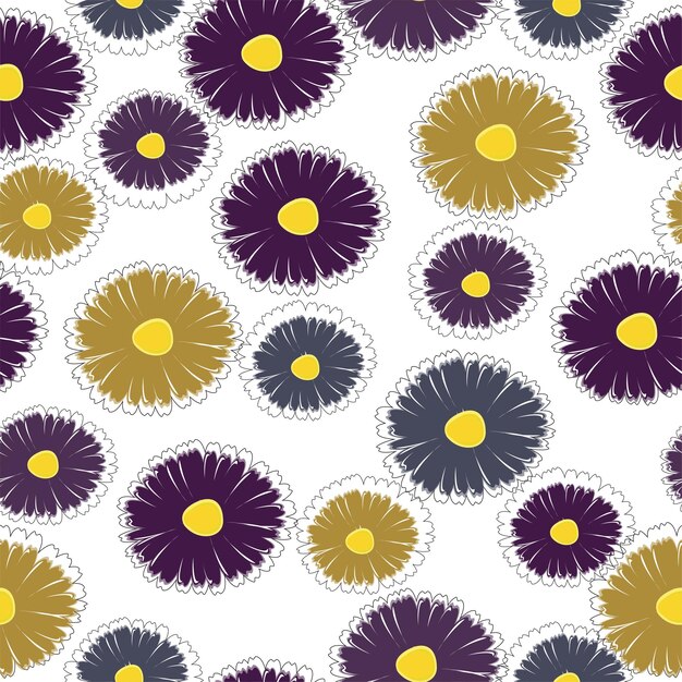 Gerbera seamless pattern floral background