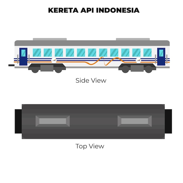 Vector gerbong kerata api indonesia