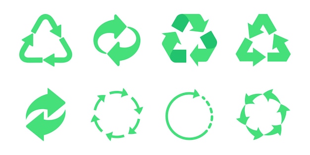 Gerecycleerd eco-pictogram. cyclus pijlen pictogramserie. recycle pictogram. recycle recycling set symbool