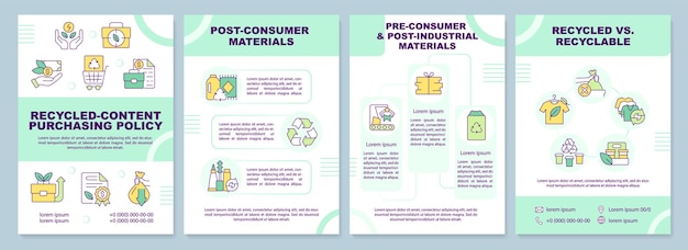 Gerecycleerde content inkoopbeleid groene brochure sjabloon