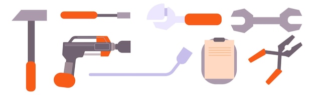 Vector gereedschapskist pictogram reparatie gereedschapset bouw toolkit geïsoleerd op een witte achtergrond