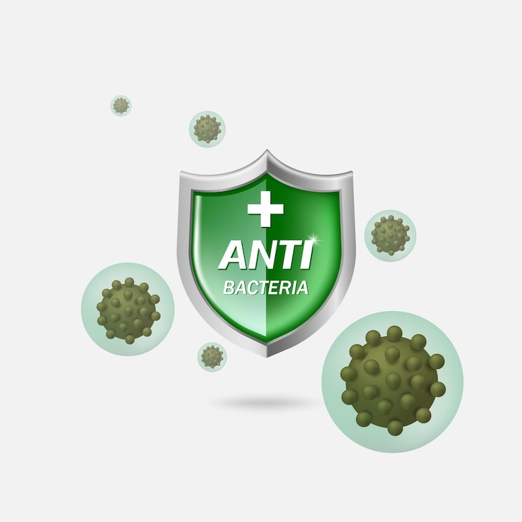 Vector germ and bacteria prevention logo for making media related to hygiene and medicinevector 3d isolated on white background