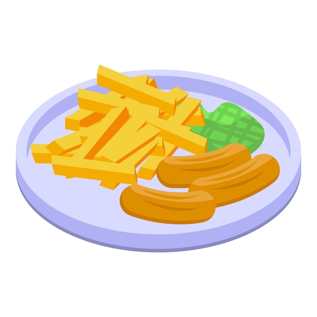 German cheese dish icon isometric vector Cuisine food Dinner chef