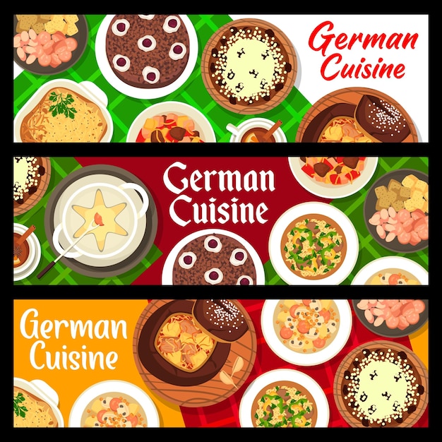 Векторные баннеры ресторана немецкой кухни