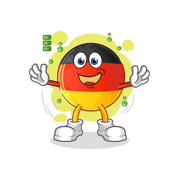 German flag full battery character. cartoon mascot vector