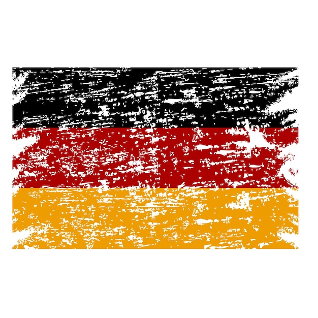 German flag Grunge brush strokes on a white background