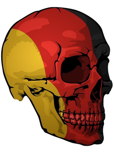 German flag painted on a skull