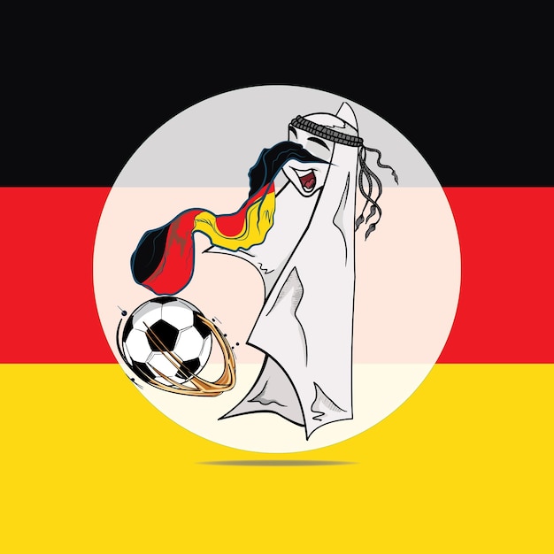 German flag with world cup vector