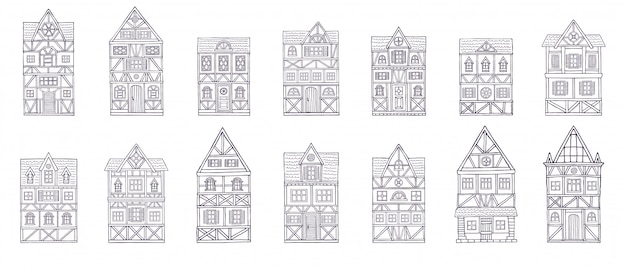 Vector german houses collection