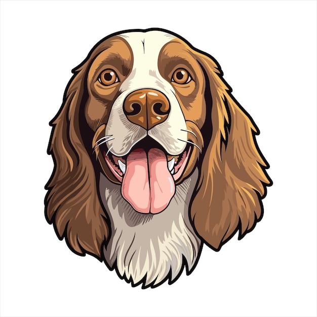 German longhaired pointer dog breed cute cartoon kawaii character animal pet isolated sticker