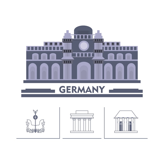 Edifici del parlamento tedesco e edifici iconici intorno